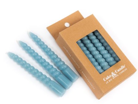 Cake & Candle 10cm Spiral Candles - Blue For Discount