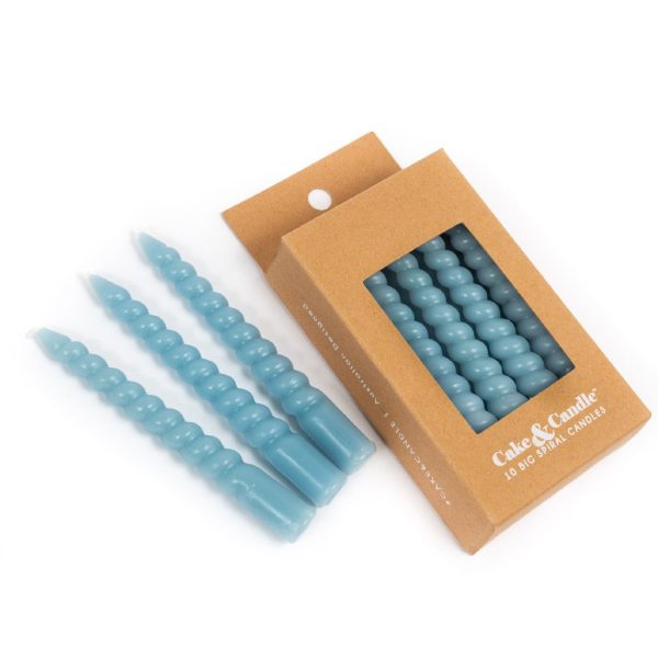 Cake & Candle 10cm Spiral Candles - Blue For Discount