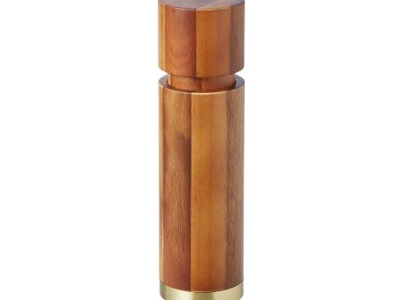 Davis & Waddell Acacia & Brass Pepper Mill Natural 5x18cm Online Sale