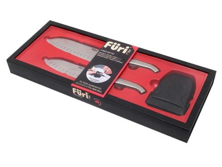 Furi Pro East west Santoku And Diamond Finger Sharpener 3pc Online Sale