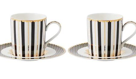 Maxwell & Williams Teas & C s - Regency Demi Cup & Saucer 100ml Set Of 2 - Black For Sale