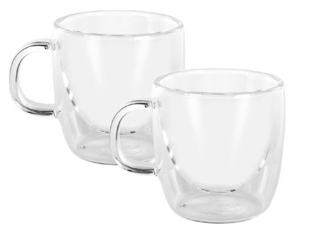 Avanti Caffe Manico Double Wall Glasses Set Of 2 - 150ml Online now