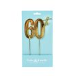 Cake & Candle - Gold Metal - 60th For Discount