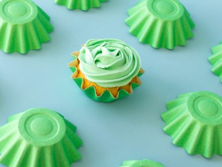 Pastel Green Bloom Baking Cups Online Hot Sale