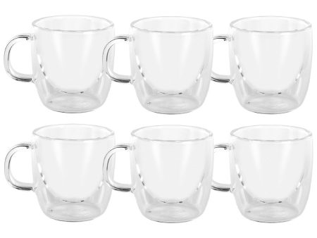 Avanti Caffe Manico Double Wall Glasses Set Of 6 - 250ml Fashion