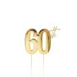 Cake & Candle - Gold Metal - 60th For Discount