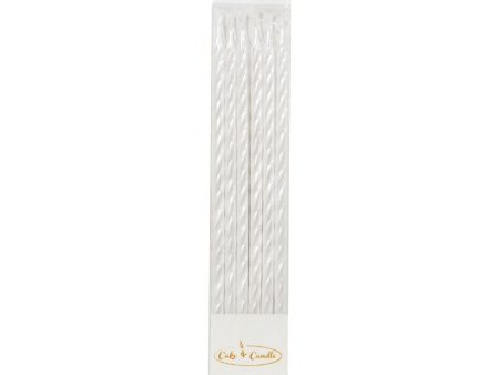 Cake & Candle Spiral Candles - Pearlised White Online